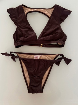 Emmanuela Swimwear bikini set brown size Small like new