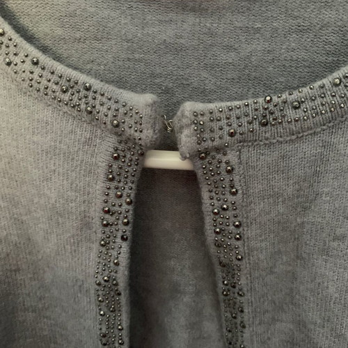Girls' cardigan 12-13 years like new, gray with bows