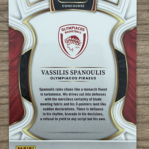 2025-26 Panini Select Euroleague Basketball Card Vassilis Spanoulis like new