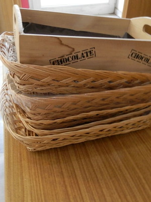 Wicker and wooden baskets like new