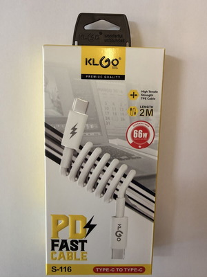 KLGO S-116 καλώδιο Type-C σε Type-C 66W PD Fast Charge 2M νέο