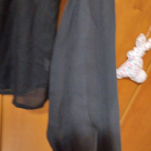 Black women's blouse XL used, viscose puff sleeves