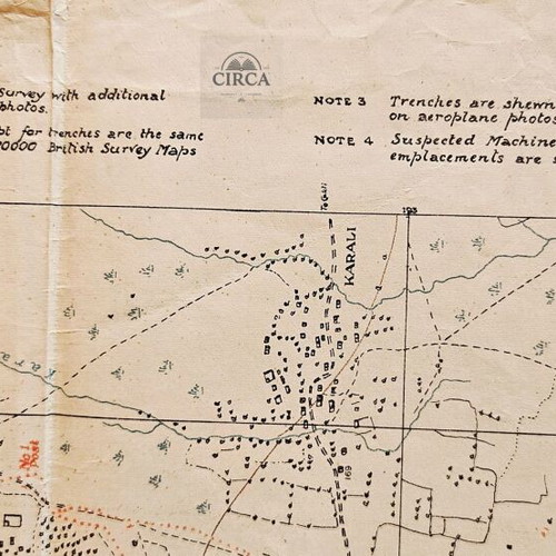British Military Map Doiran 1918 used, World War I