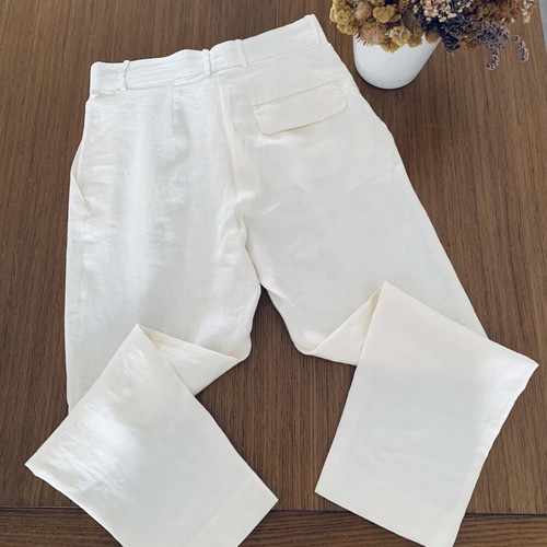 High-waisted linen pants The Line Project new, ecru, size XS