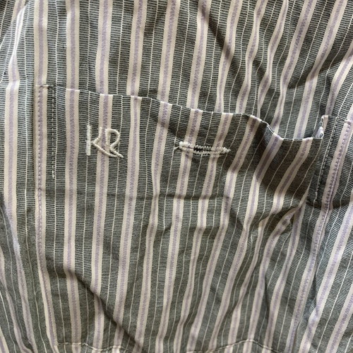 Kiros men's striped shirt like new, size XL, white and gray
