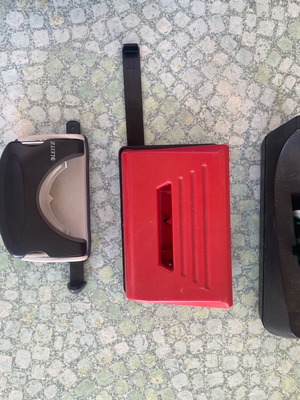 Office supplies used: scissors, tape dispenser, 2 hole punches