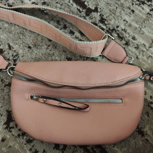 Pink banana bag used shoulder