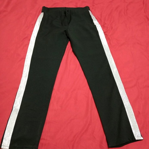Women's set pants and top with straps new, black and silver