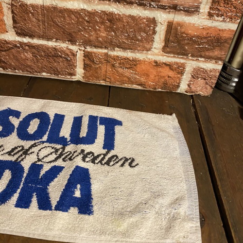 Bar towel Absolut Vodka used, 48 x 22 cm