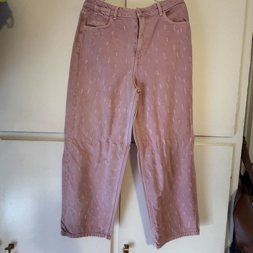 Pink Woman high-waist jeans like new, pink, size XL