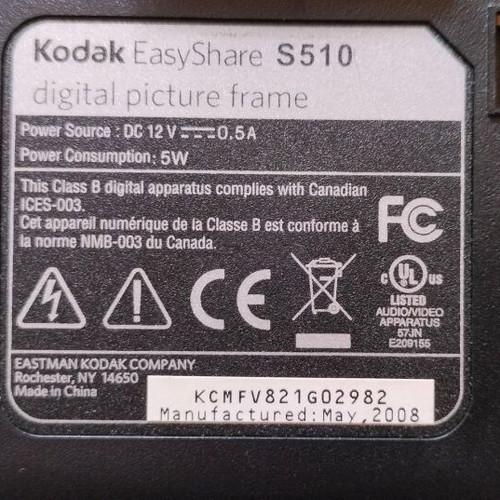 Kodak EasyShare S510 digital photo frame 5.6 inches like new