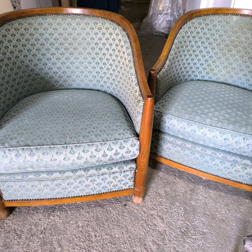 Vintage armchair set used, two pieces