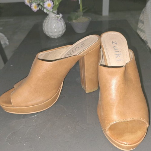 Zuiki high-heeled mule 10cm like new, brown, size 39
