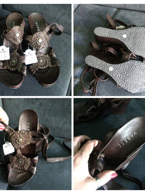 Varese leather sandals new, orthopedic with buckles and ankle ties