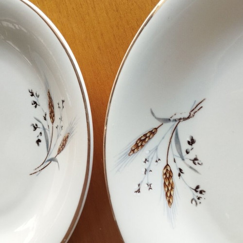 Vintage Candia Harvest Time dessert plates set of 6, mint condition