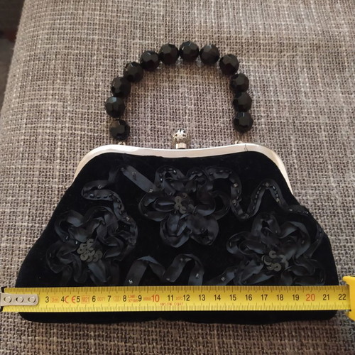 Vintage velvet hand bag used