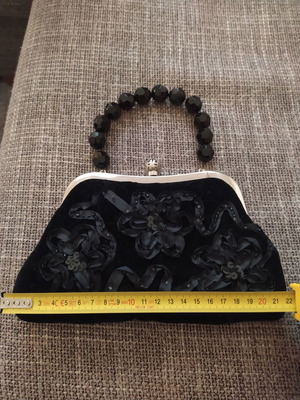 Vintage velvet hand bag used