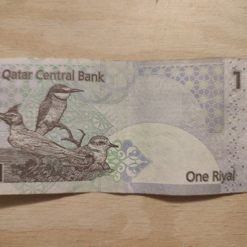 Qatar Riyal banknote used, Qatar Central Bank collectible