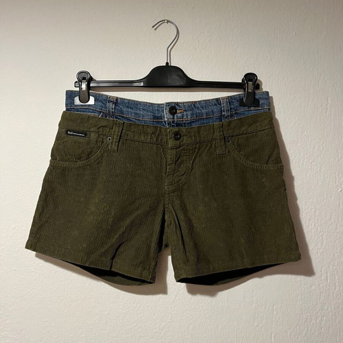 Dolce & Gabbana Vintage Love Affair Y2K Double Waist Corduroy Denim Shorts size 40 used