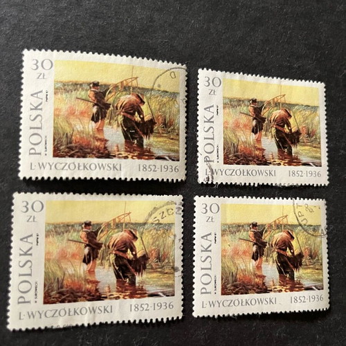 Stamps used, pack of 20, artwork by Leon Wyczółkowski