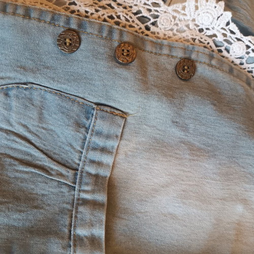 The Kids Show denim vest for girls with lace, like new, sizes 100-140 cm