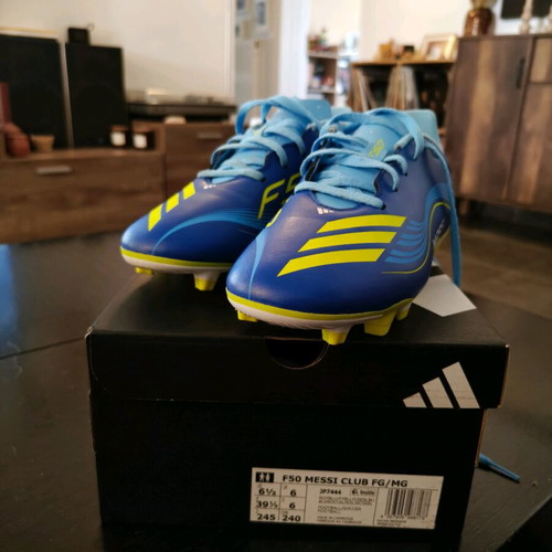 Adidas F50 Messi Club FG/MG Football Shoes size 39 ¹/³ like new, blue
