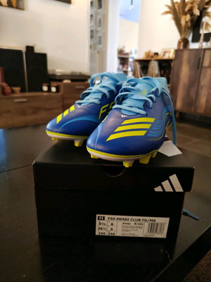 Adidas F50 Messi Club FG/MG Football Shoes size 39 ¹/³ like new, blue