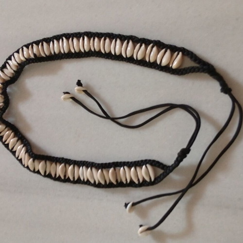 Boho handmade belt with real shells macrame style, like new