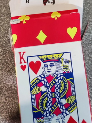 Mini playing cards like new, red color