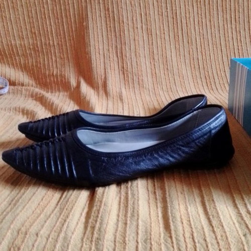 Black pasoumaki shoes made of synthetic leather, unworn, size 38