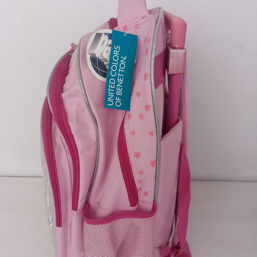Benetton School Backpack Trolley for Elementary New Pink