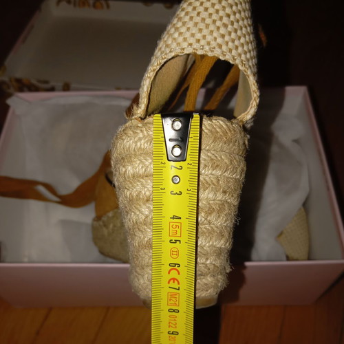 Espadrille platform sandals camel used size 38-38.5