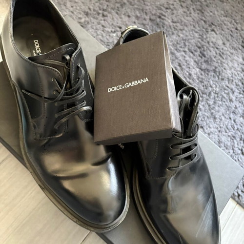 Dolce & Gabbana Men Leather Black Shoes Size 10 Like New