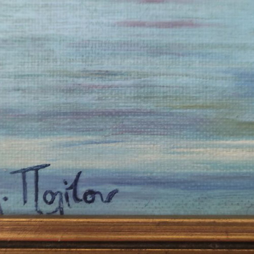 Seascape by M. Politou like new oil painting on canvas 68x51cm