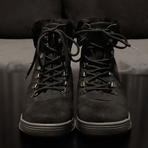 Imac leather boots like new with fur, size 41, black