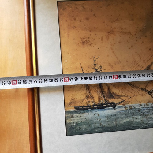 Vintage frame with sea theme used