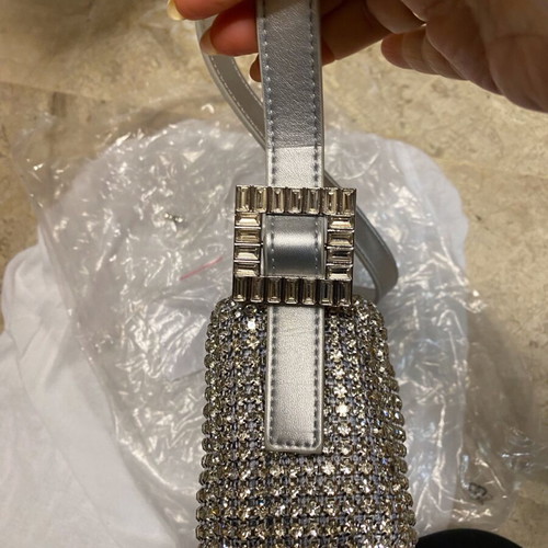 Cocktail bag Aldo shoulder silver new with strass