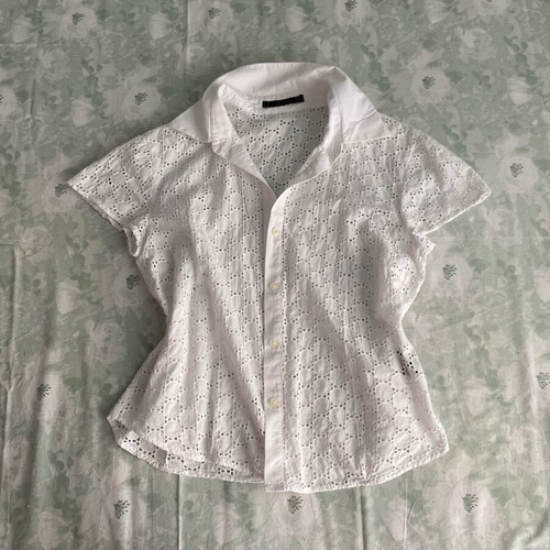 Y2K Coquette White Lace Blouse Raxevsky like new