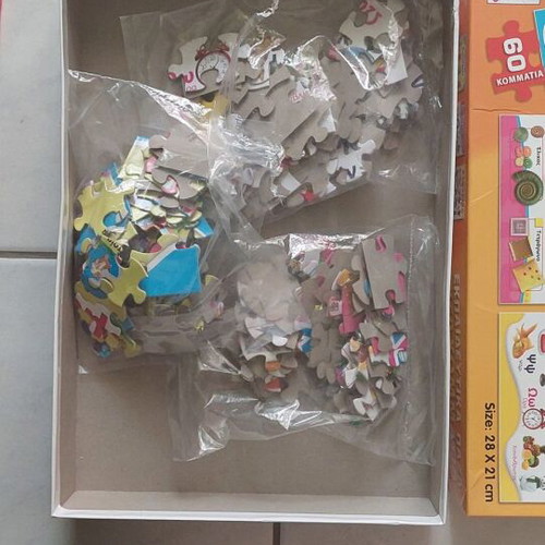 Educational puzzles 3 in 1 like new with numbers, shapes and alphabet