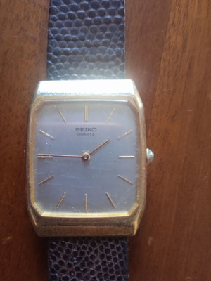 Ρολόι χειρός Seiko μεταχειρισμένο, vintage, χρυσαφί πλαίσιο, μπεζ καντράν