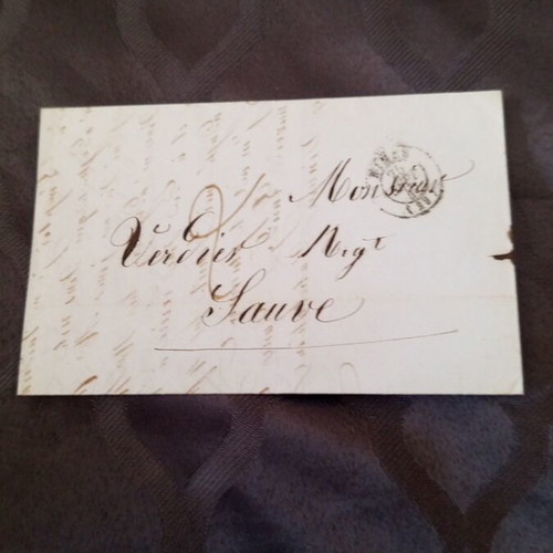 French letter from 1847 used with commercial content and two stamps