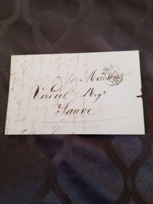 French letter from 1847 used with commercial content and two stamps
