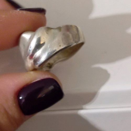 Silver ring 925 like new with stamp and sandblasting detail