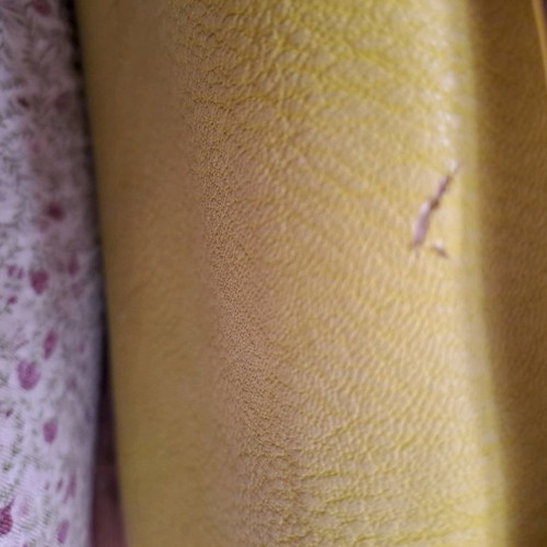 Shoulder bag used yellow fluorescent with wear