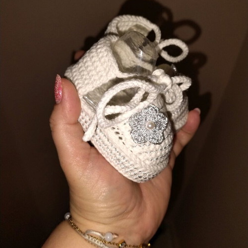 Knitted baby espadrilles