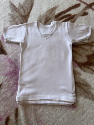 Girls' white short sleeve blouses set of 3 used, size 110 cm