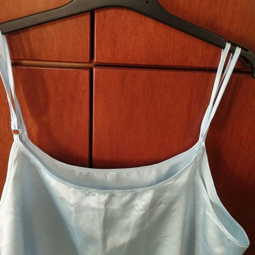 Luxury Baby Blue Satin Top XL XXL like new, adjustable straps