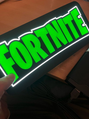 Lightbox Fortnite 3D print with USB cable