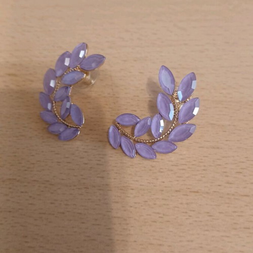 Earrings with purple stones new
