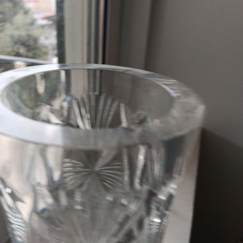 Bohemia crystal vase from Czech Republic handmade new with fine cut